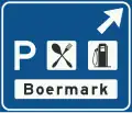 K3: Ausfahrt zu einer Autobahnraststätte
