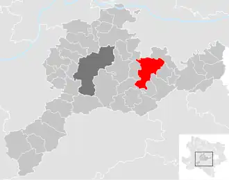 Lage der Gemeinde Neulengbach im Bezirk St. Pölten (anklickbare Karte)