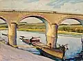 Die Brücke von Remich, Gemälde von Nico Klopp