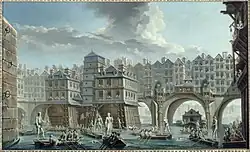 1756, damals noch mit Brückenhäusern