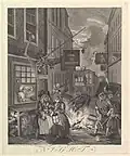 The Four Times of the Day (Die Tageszeiten) – 4. Night (Nacht), Stahlstich des 19. Jahrhunderts nach dem Original von 1738