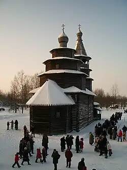 St.-Nikolaus-Kirche aus dem Jahr 1757 aus dem Dorf Wysokij Ostrow, Okulowski rajon