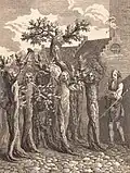 Triumphzug eines Potuaners (Johann Friderich Clemens, Radierung 1789).