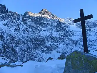 Blick vom Bergsee Czarny Staw pod Rysami
