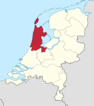Karte: Provinz Nordholland in den Niederlanden
