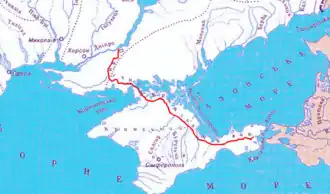 Verlauf des Nord-Krim-Kanals