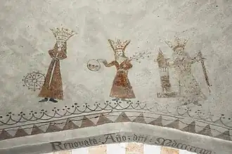 Die Heiligen Katharina, Dorothea und Barbara