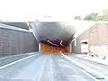 Gesperrtes Ostportal in Fahrtrichtung Stuttgart während der Sanierungsarbeiten 2005