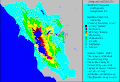 Erschütterung bei einem potentiellen Erdbeben der Nördlichen Hayward-Verwerfung. Magnitude 6,5