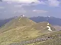 Der Nordgrat des Càrn Eighe, Blick über den Bealach Beag zum Beinn Fhionnlaidh