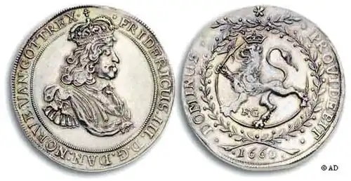 Norwegischer Speciedaler aus den 1660er Jahren.