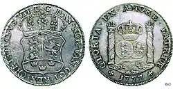 In Kongsberg geprägter dänisch-norwegischer Piaster von 1777