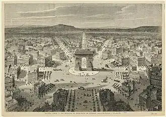 Die Place de l’Étoile im Jahr 1868