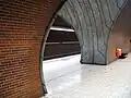 Durchbruch zwischen den beiden Bahnsteigröhren
