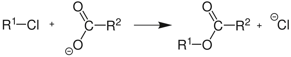Reaktion von Alkylchloriden mit Carbonsäuren