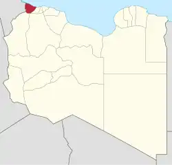 Die Lage von Munizip an-Nuqat al-Chams in Libyen