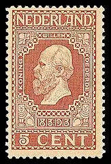 Briefmarke, entworfen von J. J. Aarts, 1913