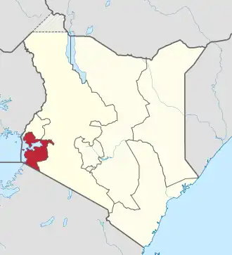 Anklickbare Karte mit Hervorhebung der Provinz Nyanza in Kenia
