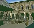 Innenhof, links Waschbrunnen