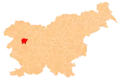 Karte von Slowenien, Position von Cerkno hervorgehoben