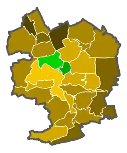 (Relative) Stimmenmehrheit nach Ortsteilen im 2. Wahlgang