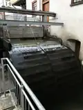 Restauriertes Mühlrad der Schaumühle Scheerer-Mühle