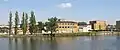 Industriebauten AEG am Spreeufer, Blick von Berlin-Niederschöneweide