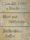 Unersichtlich, warum Obst mit s geschrieben wurde und nicht mit ſ wie bei Wurſtwaren; ansonsten korrekte Anwendung von Lang-s und Rund-s