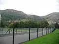 Die Ochils vom Gelände der Zolllager aus gesehen
