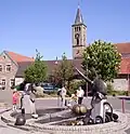 Ochs-und-Esel-Brunnen in Dann­stadt