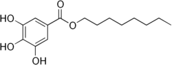 Strukturformel von Gallussäureoctylester