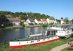 Raddampfer Riesa, bis 1976 im Einsatz bei der Sächsischen Dampf­schiffahrt