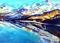 Mischtechnik, Oberengadiner Landschaft
