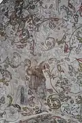 Deckengemälde im Langschiff. Johannes der Täufer weist auf das Lamm Gottes.