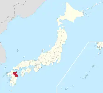 Lage der Präfektur Ōita in Japan