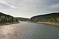 Okerstausee bei niedrigem Wasserstand