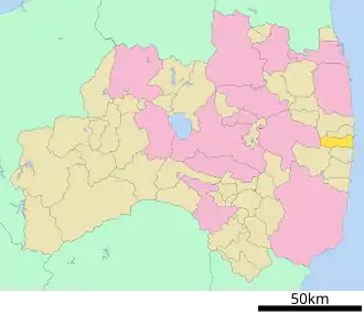 Lage Ōkumas in der Präfektur