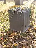 Originaler Grabstein Schletters vom Neuen Johannisfriedhof, jetzt: Lapidarium Alter Johannisfriedhof Leipzig