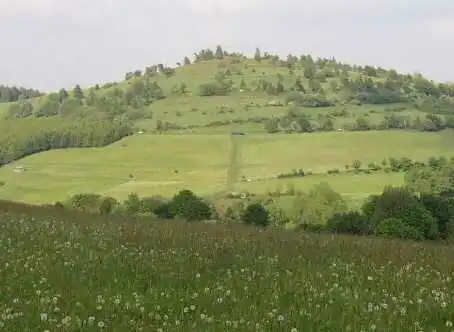 Der Osterkopf vom Heimberg im Westsüdwesten aus gesehen