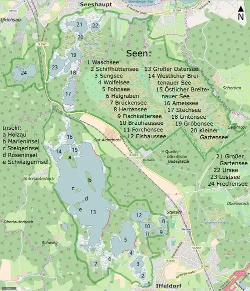 Karte der Osterseen