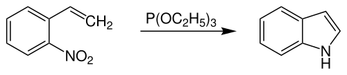 Übersichtsreaktion der Cadogan-Sundberg-Indolsynthese