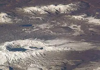 Im Vordergrund links der Ksudatsch (Aufnahme von Osten aus dem Space Shuttle)