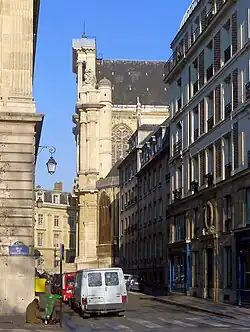 Rue de Brosse vom quai de l'Hôtel-de-Ville aus; Blick auf die Kirche Saint-Gervais-Saint-Protais.