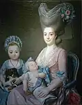 Portrait von Mme de Privat und ihrer Töchter – Antoine Raspal, etwa 1775–1780.