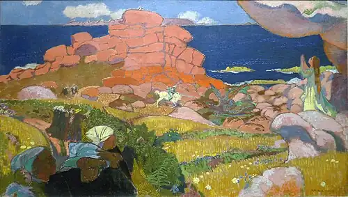 Maurice Denis, Der hl. Georg auf rotem Felsen, 1910