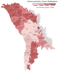 Stimmenanteile der Kommunistischen Partei (PCRM)