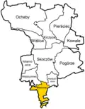 Bładnice in der Gemeinde Skoczów (gelb)