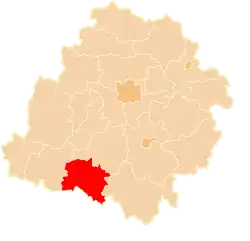 Lage des Powiats in der Wojewodschaft Łódź
