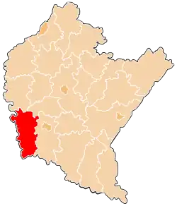 Karte des Powiat Jasielski
