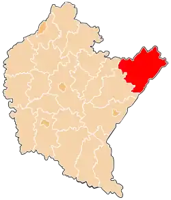 Karte des Powiat Lubaczowski